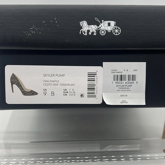 Coach Skyler Monogram Jacquard Pumps Oak Maple - Picture 14 of 16